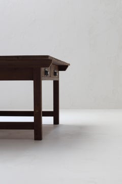 Mesa baja de madera japonesa antigua / Mesa de centro / Años 1912-1926 / Wabi-sabi