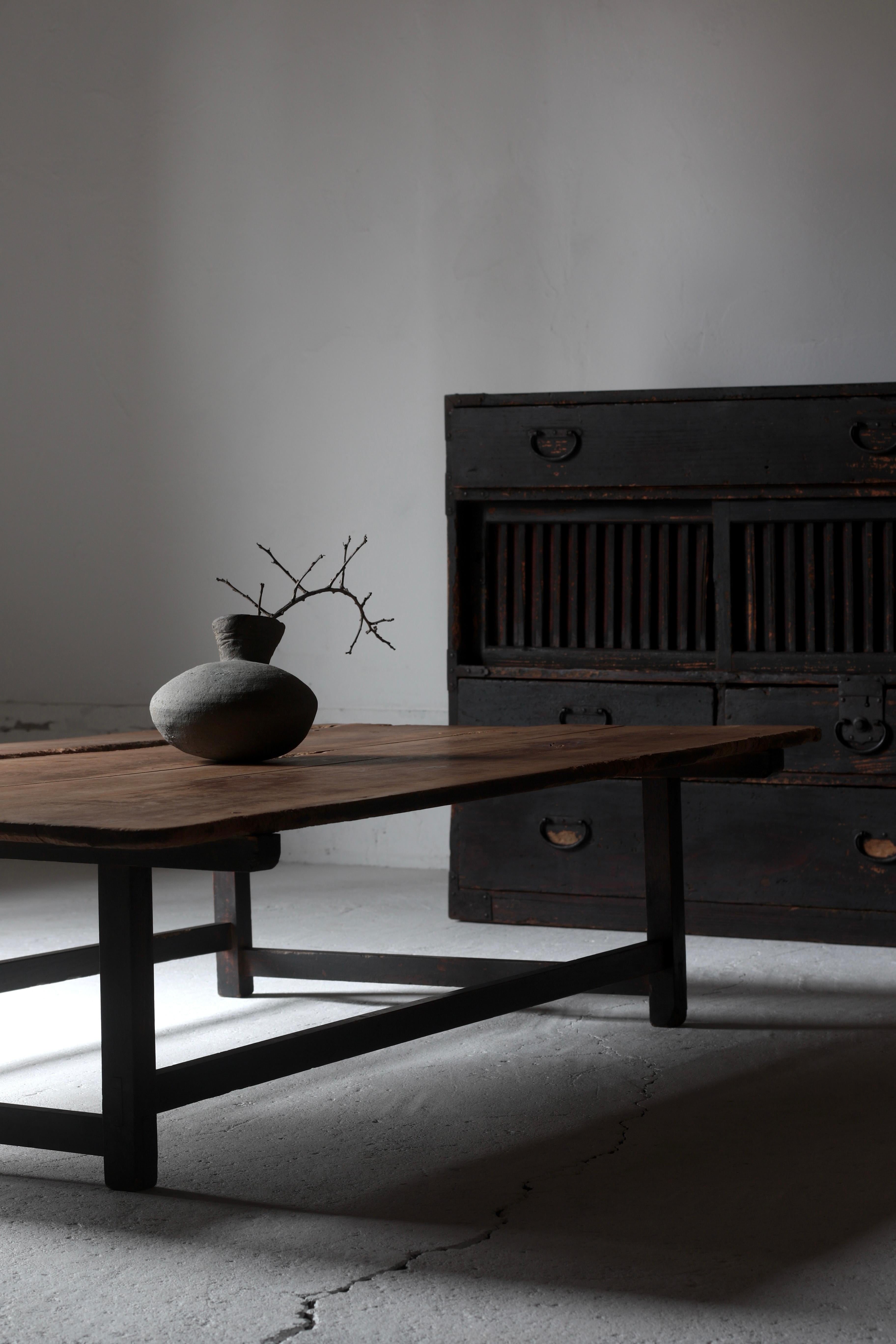 Meiji Japanese Antique Wooden Low Table/ Sofa table/ 1868s-1912s/ WabiSabi Primitive For Sale