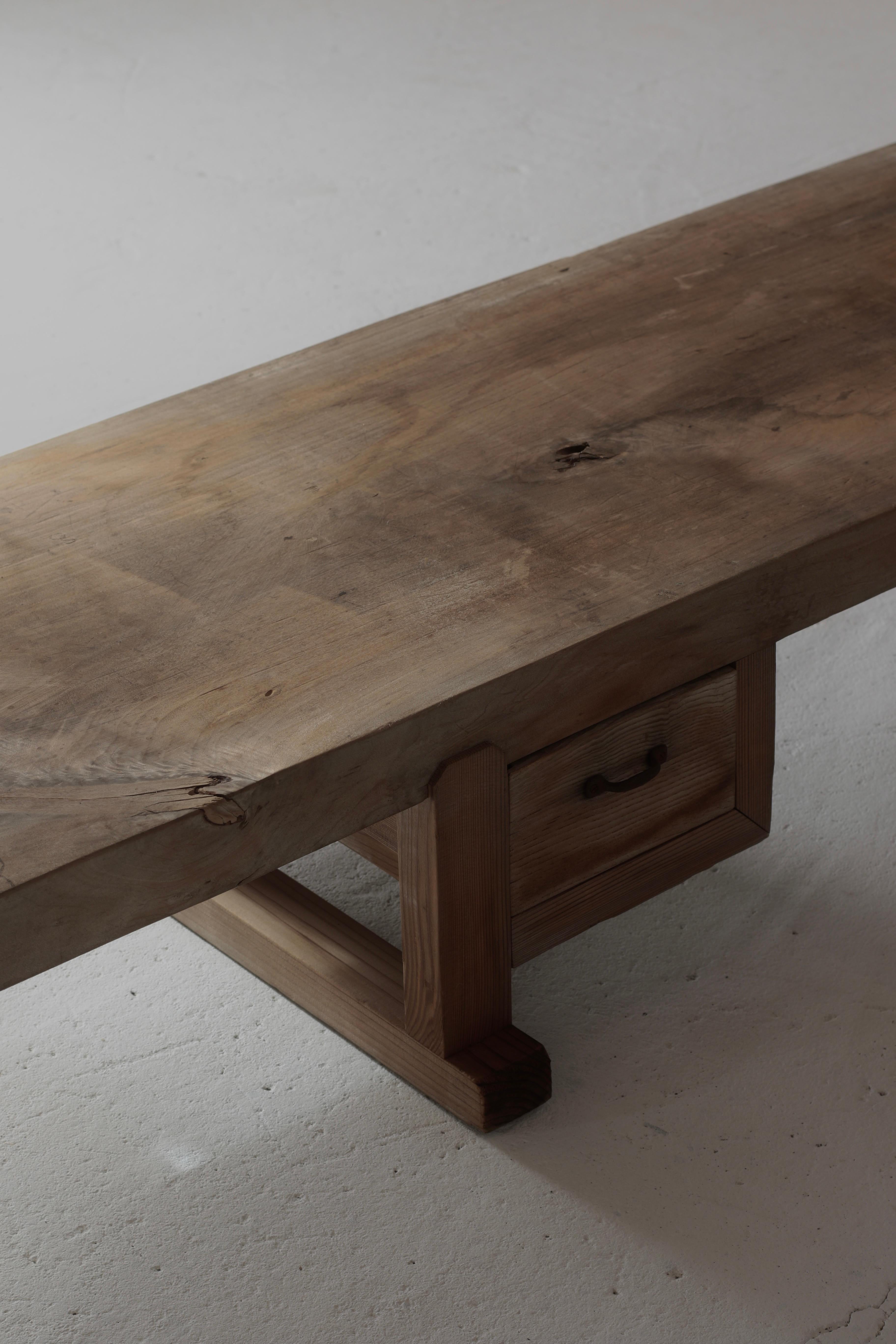Japanese Antique Wooden Low Table / Taisho Period WabiSabi Primitive 6