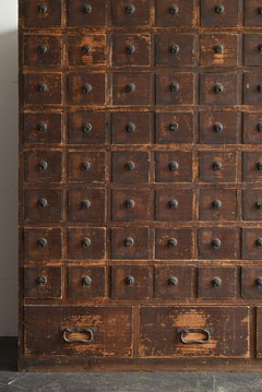 Japanese antique wooden Medicine drawer/1868-1920/MINGEI/Meiji-Taisho