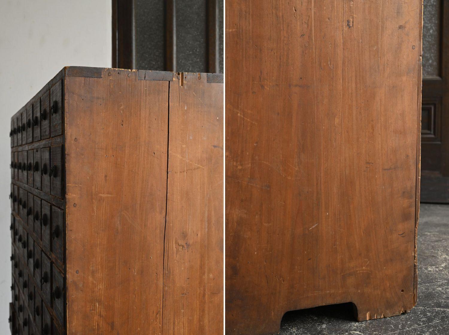 Japanische antike medizinische Schublade aus Holz/1868-1920/MINGEI/Meiji-Taisho im Angebot 2