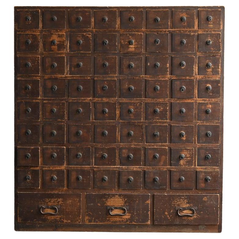 Japanische antike medizinische Schublade aus Holz/1868-1920/MINGEI/Meiji-Taisho im Angebot