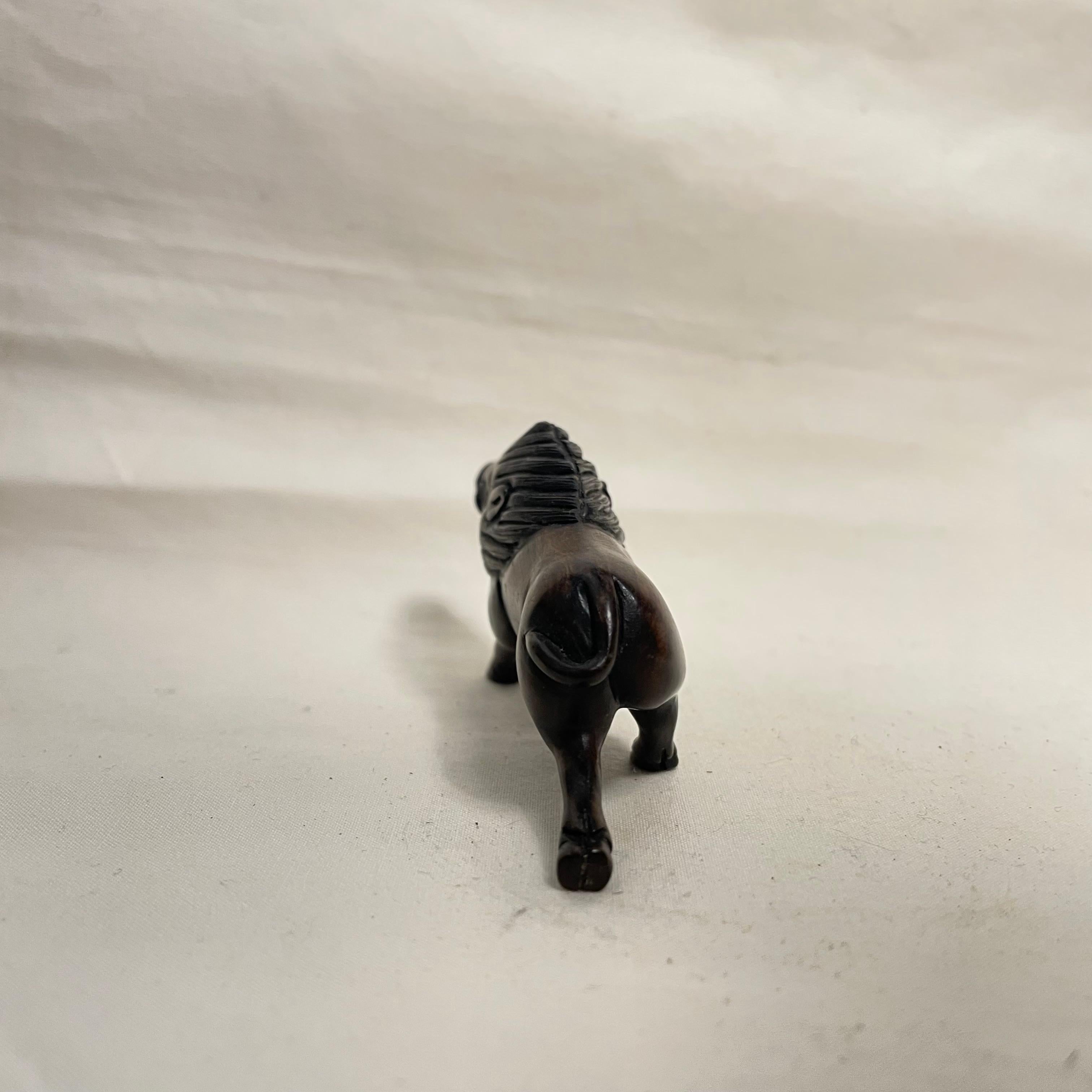 Japanese Antique Wooden Netsuke Charme 'Wild Pig' 1920s Taisho 2