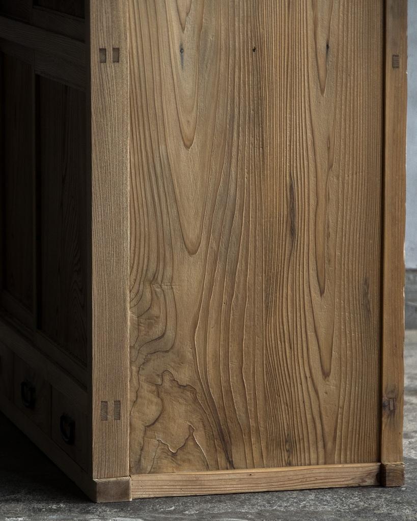 Japanese Antique Wooden Sliding Door Cabinet, Taisho Era'1912-1926', Wabi Sabi For Sale 7