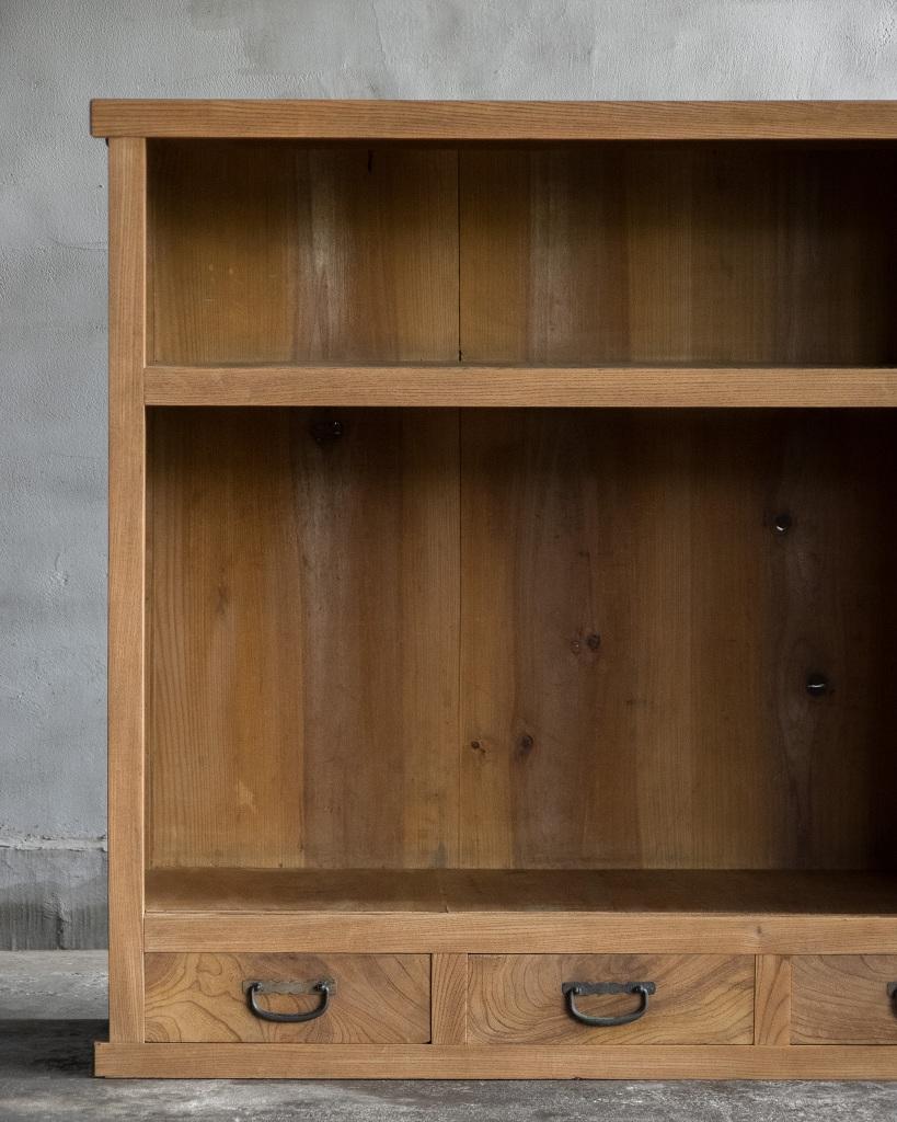 Japanese Antique Wooden Sliding Door Cabinet, Taisho Era'1912-1926', Wabi Sabi For Sale 11