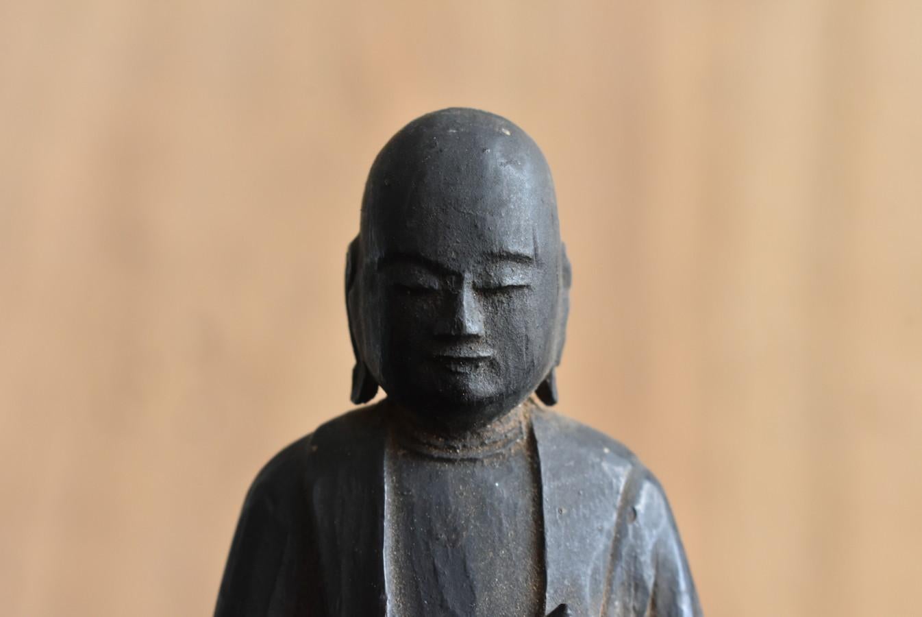 Japanese antique wooden small Buddha statue/1800s/Jizo Bodhisattva For Sale 4