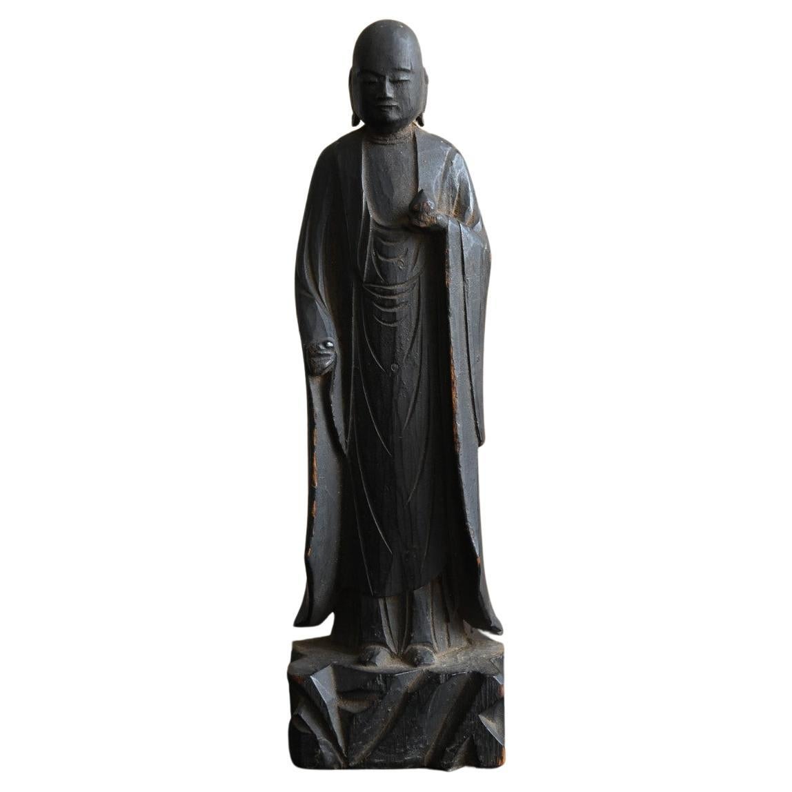 Japanese antique wooden small Buddha statue/1800s/Jizo Bodhisattva For Sale