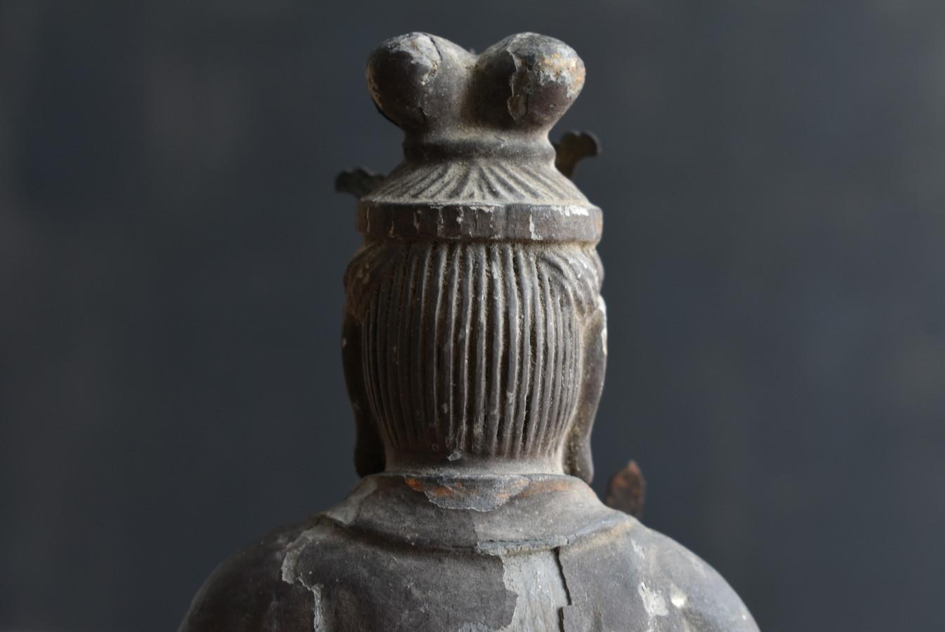 Japanese antique wooden small Buddha statue / Edo period / 17th to 18th century 4
