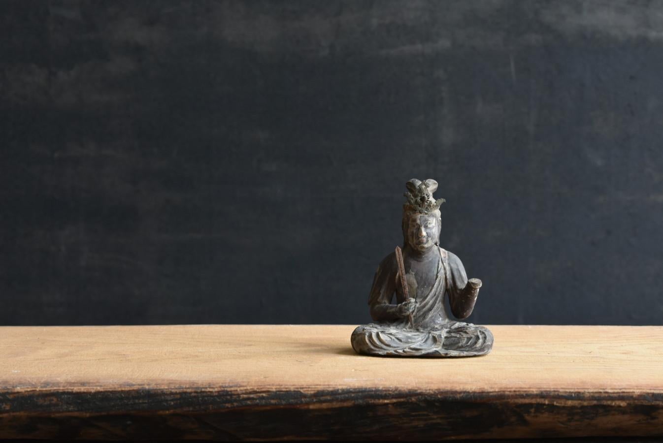 Japanese antique wooden small Buddha statue / Edo period / 17th to 18th century 8