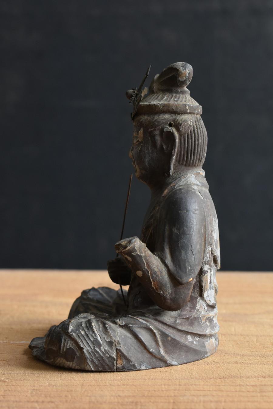 Japanese antique wooden small Buddha statue / Edo period / 17th to 18th century 1