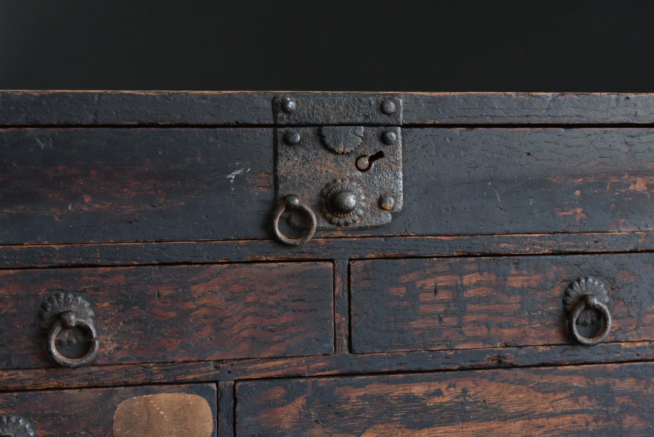 Japanese antique wooden small drawer / 1800-1912 / Wabi-sabi furniture 3