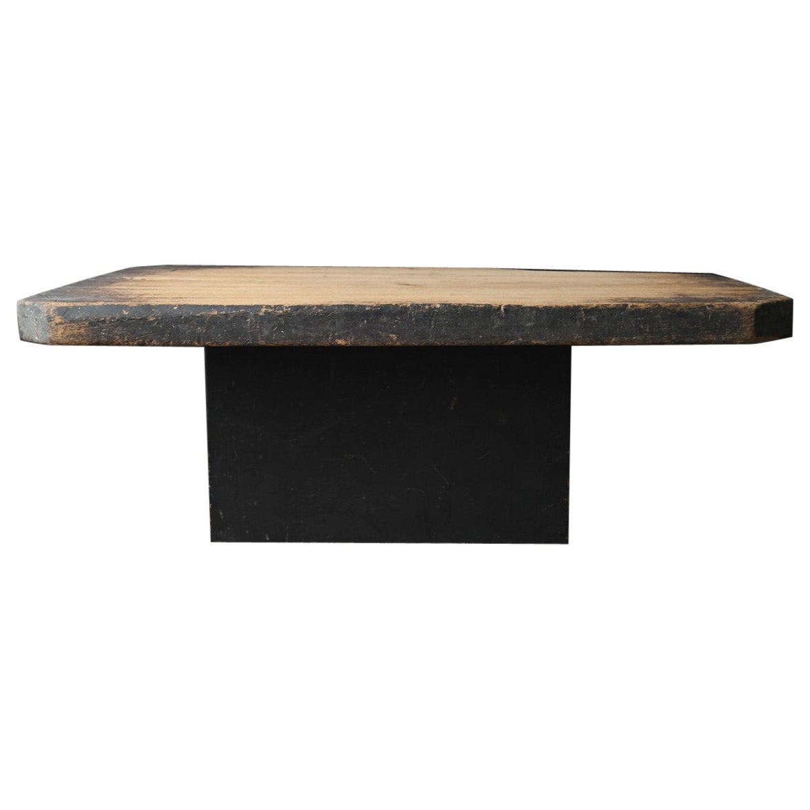 Japanese antique wooden sofa table/Late 19th century/Wabi-sabi low table