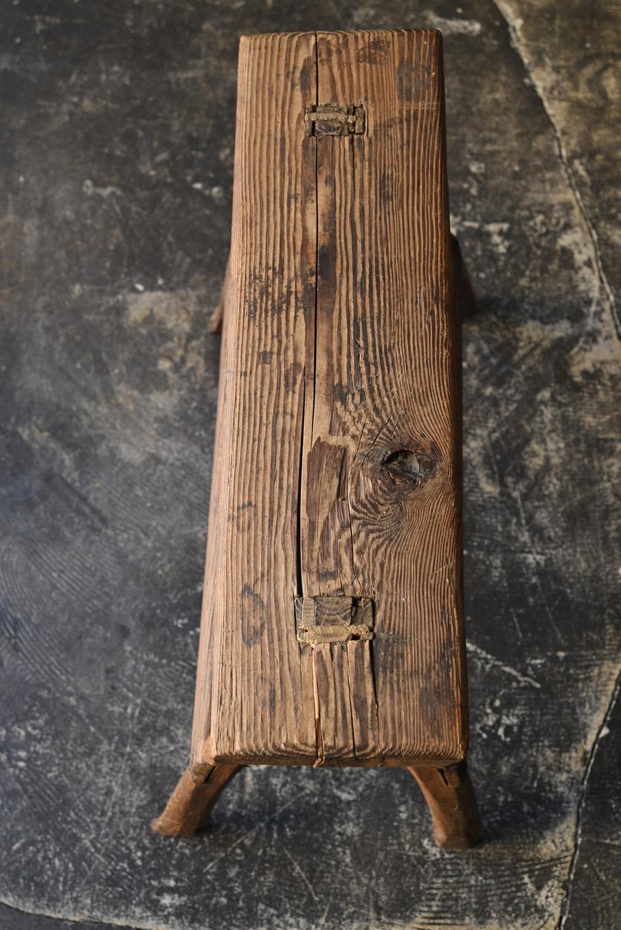 Japanese antique wooden stool/1868-1920/farmer's tools/