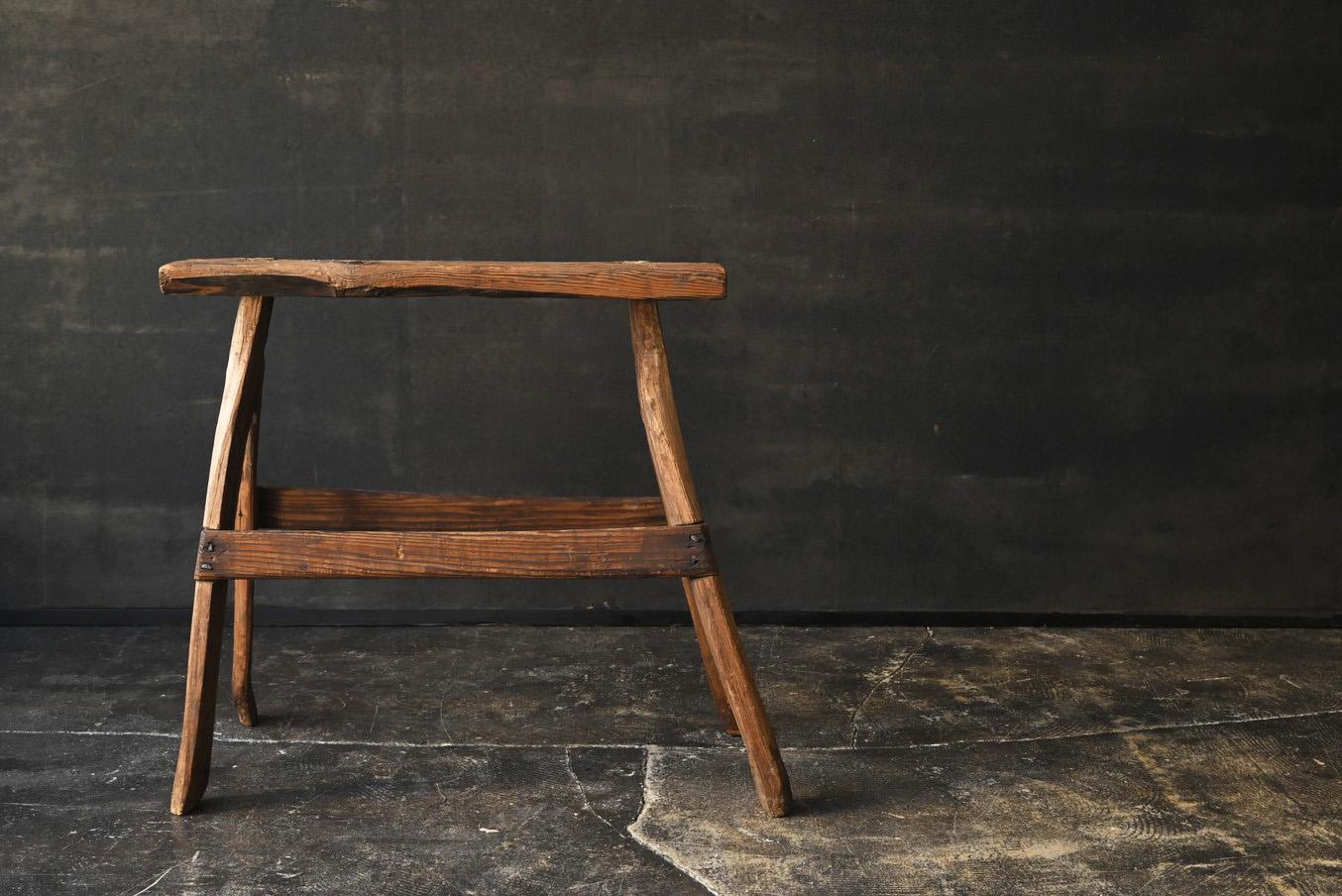 Japanese antique wooden stool/1868-1920/farmer's tools/
