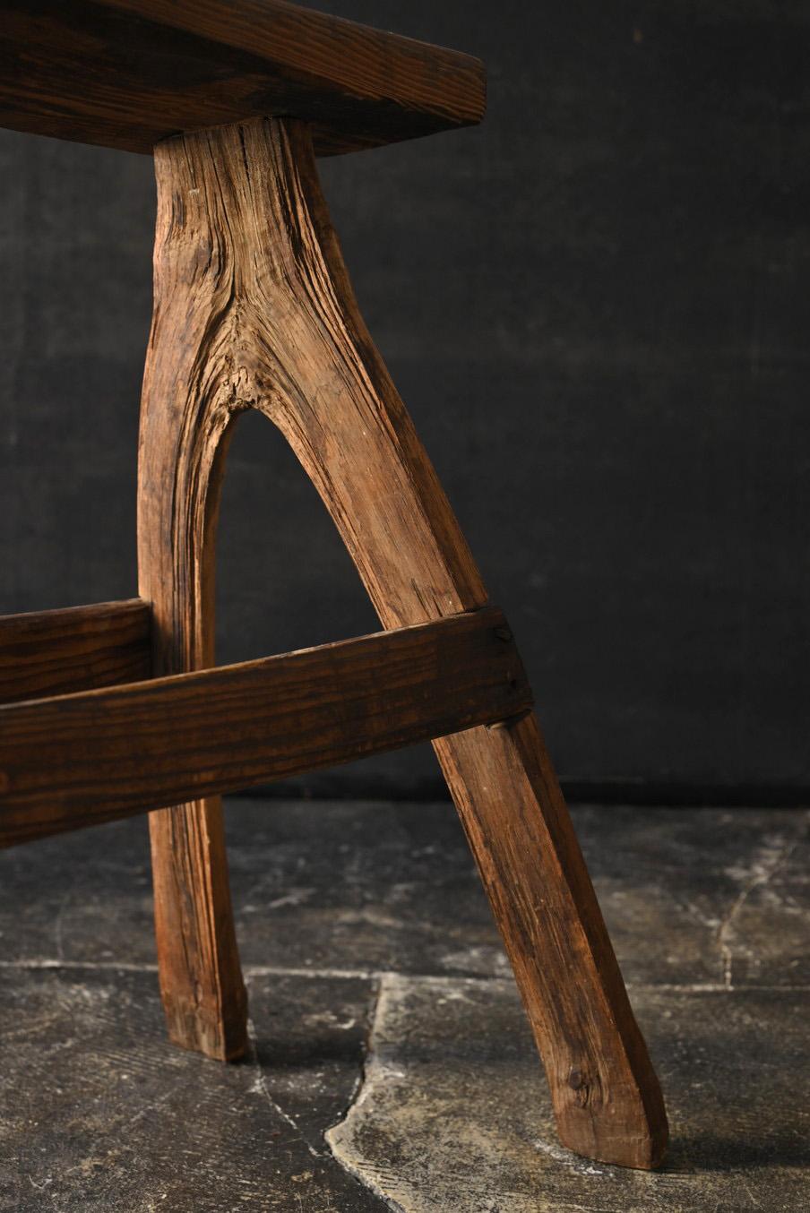 Japanese antique wooden stool/1868-1920/farmer's tools/