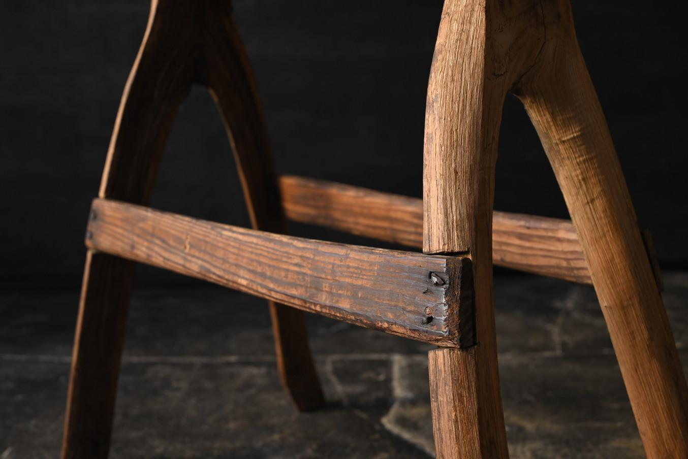 Japanese antique wooden stool/1868-1920/farmer's tools/