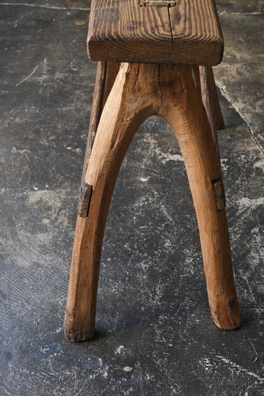 Cedar Japanese antique wooden stool/1868-1920/farmer's tools/