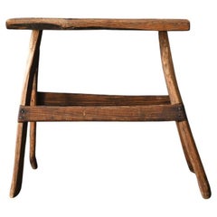 Japanischer antiker Holzhocker aus Holz/1868-1920/Farmer's Tools/"Kurakake"