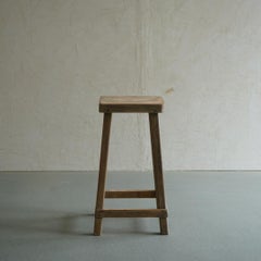 Japanese Antique Wooden stool 1930s-1940s primitive Japandi