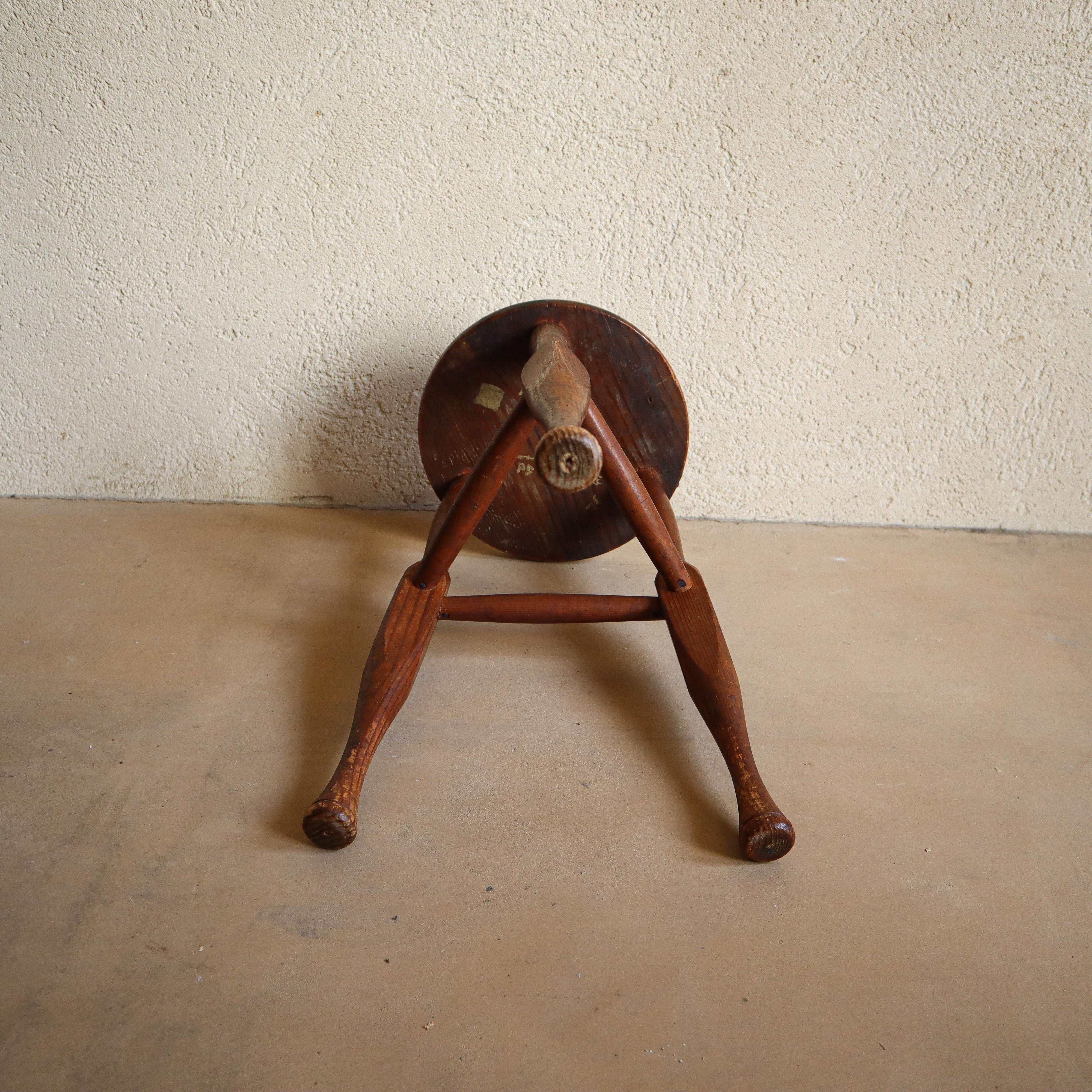 Japanese Antique Wooden Stool / 1950s Showa Period Wabi Sabi at 1stDibs