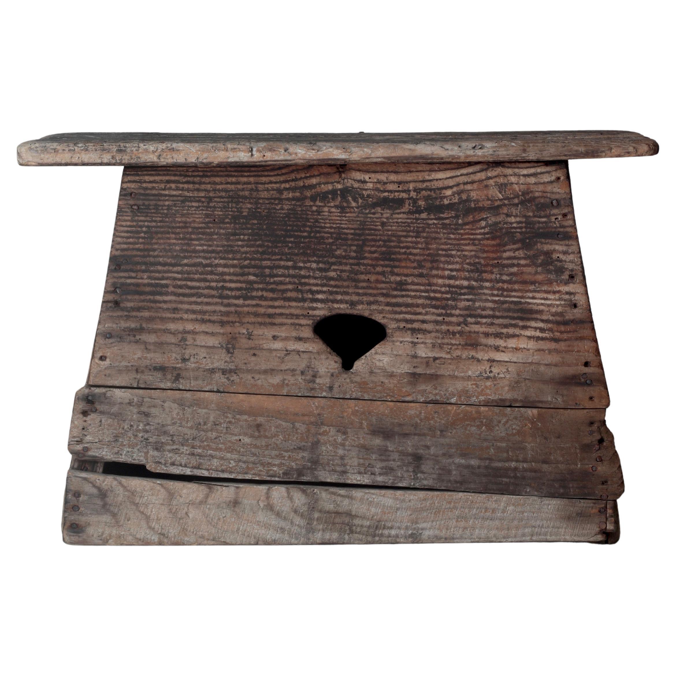 Japanese Antique Wooden Stool / Chair Stepping Stone / 1868-1912s / Wabi-Sabi