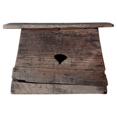 Japanischer antiker Holzhocker / Stuhl Stepping Stone / 1868-1912er Jahre / Wabi-Sabi