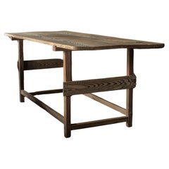 Table/table d'exposition japonaise ancienne en bois du début de la période Wabi Sabi