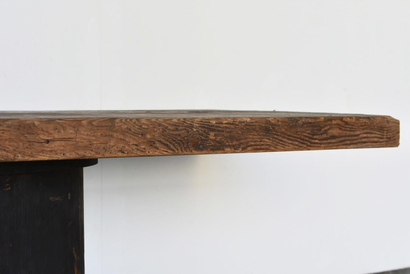 Japanese antique wooden table for wall mounting/Early 20thCentury/Wabisabi table For Sale 4