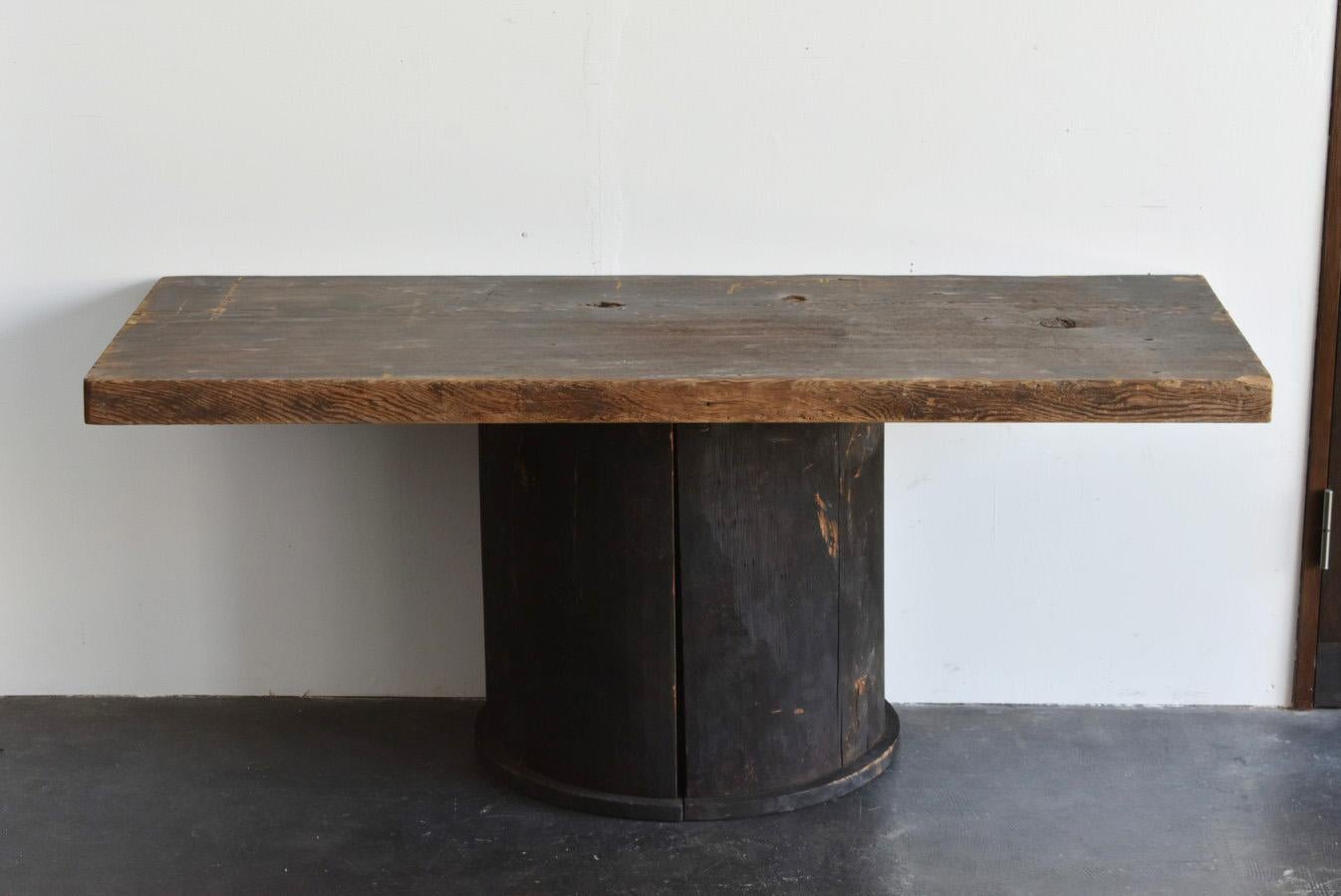 Japanischer antiker Holztisch für die Wandmontage/Tisch aus dem frühen 20. Jahrhundert/Wabisabi im Angebot 3