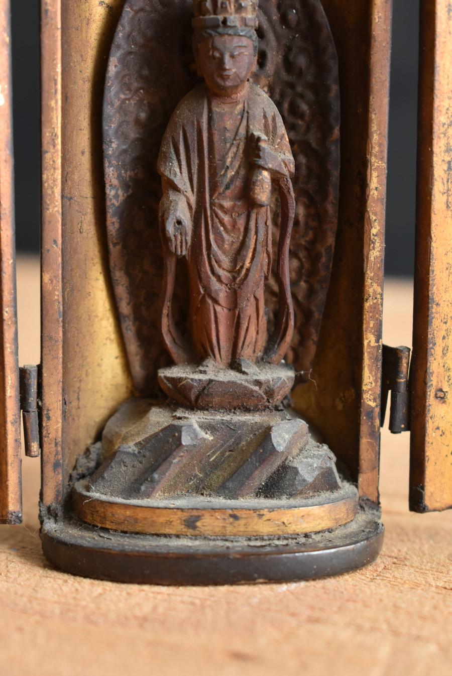Japanese antique wooden very small Buddha statue/Edo/circa 18th century 1