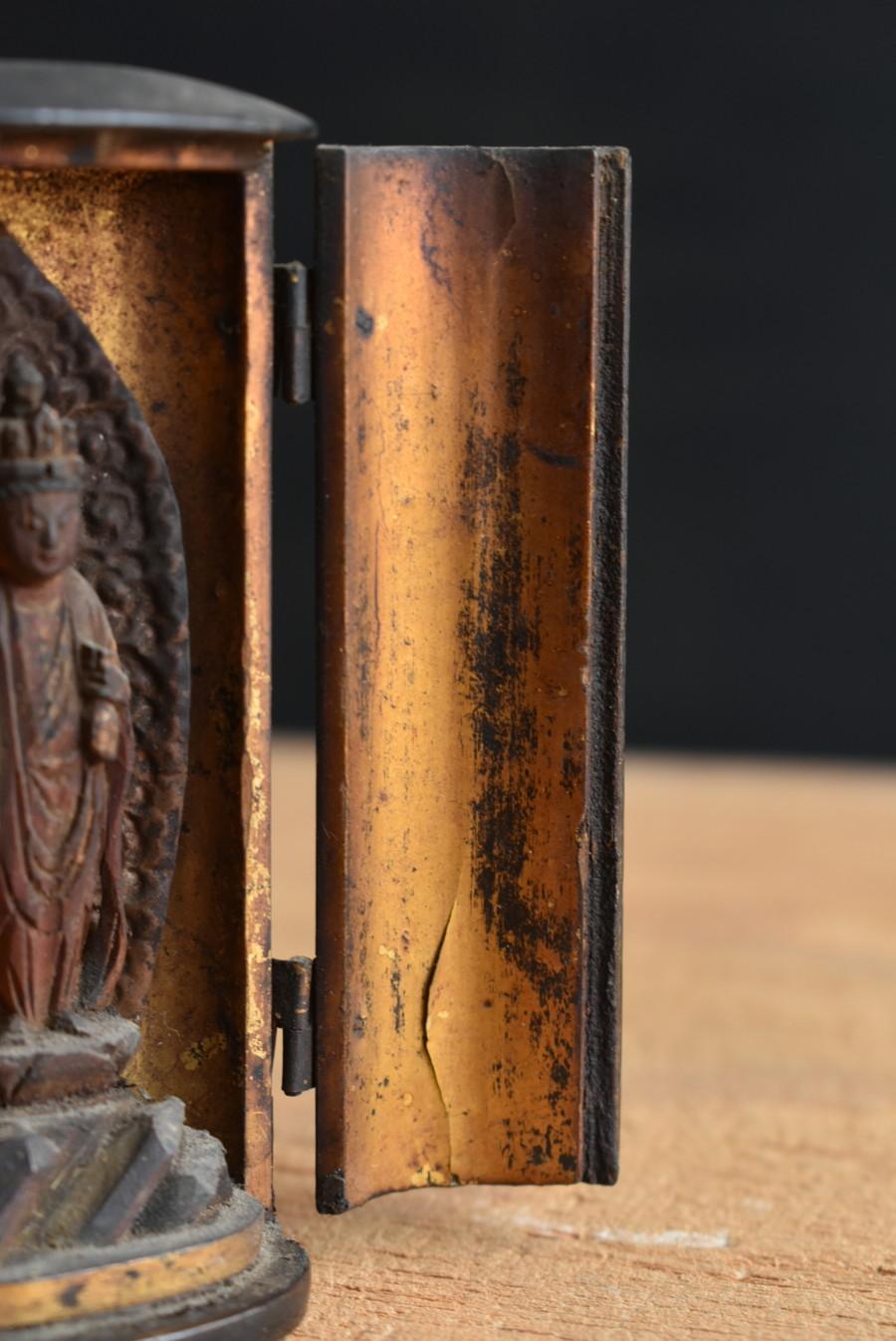 Japanese antique wooden very small Buddha statue/Edo/circa 18th century 2
