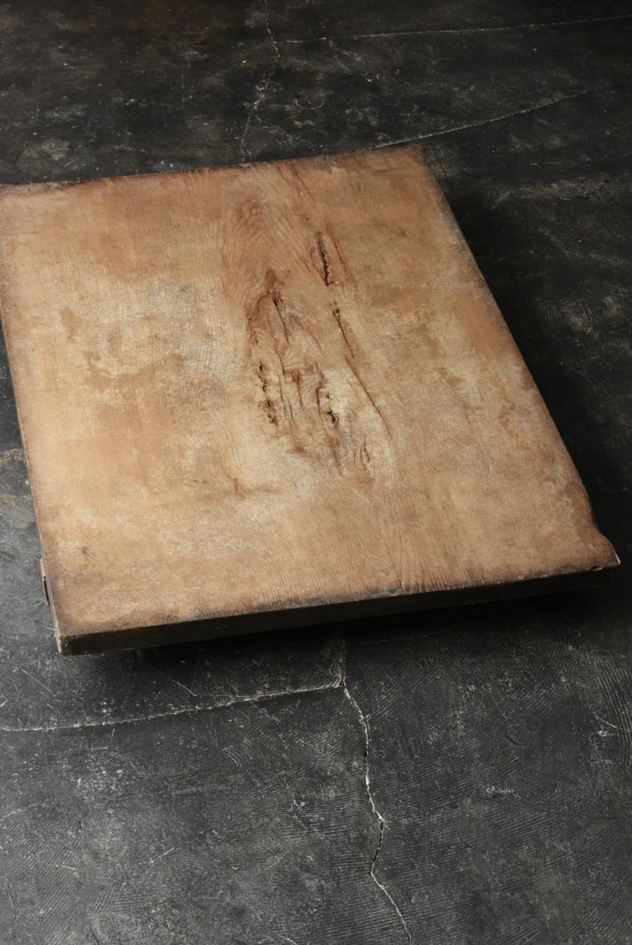 Japanese Antique Wooden Wabi-Sabi Board/Very Low Table/Wall Abstract Painting 1