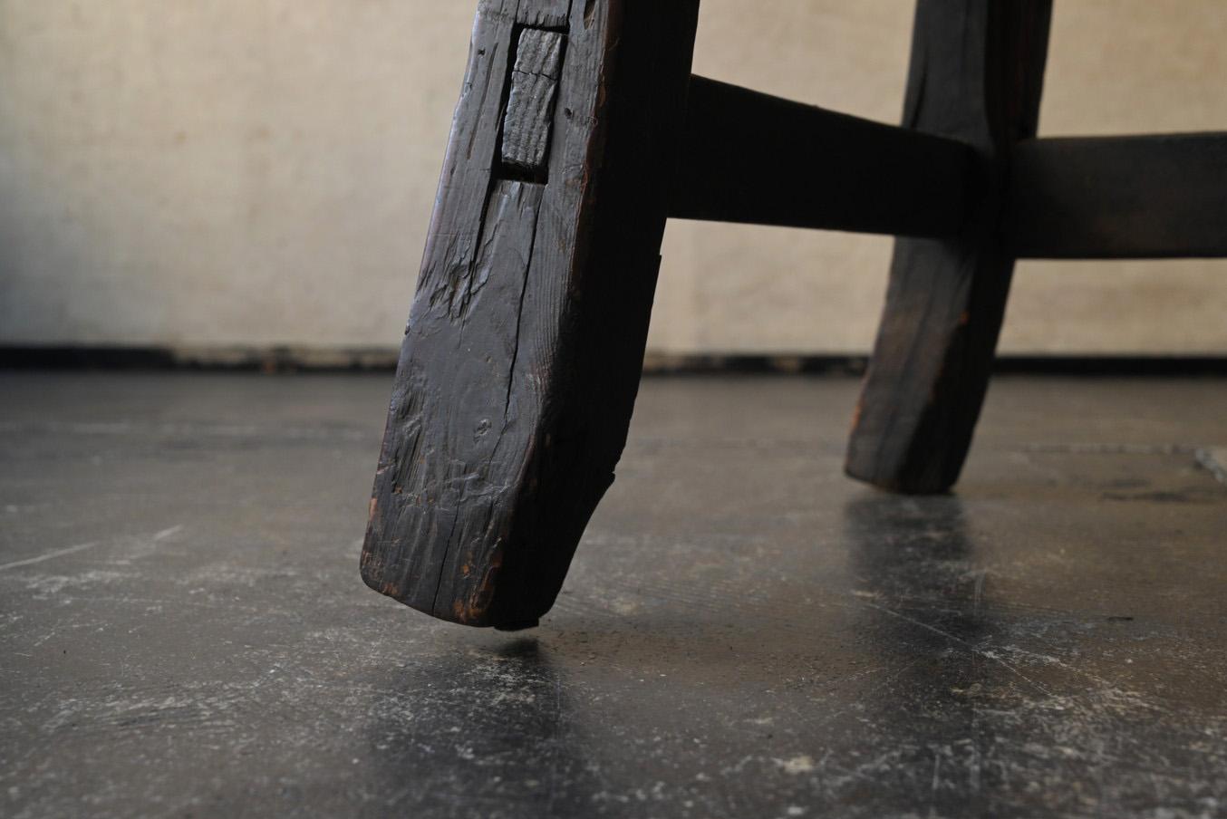 Japanese antique wooden wabi-sabi low table / 1850-1912 / 