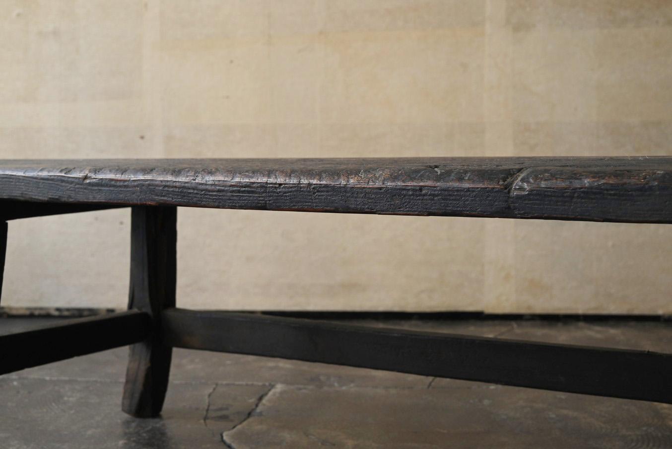 Japanese antique wooden wabi-sabi low table / 1850-1912 / 