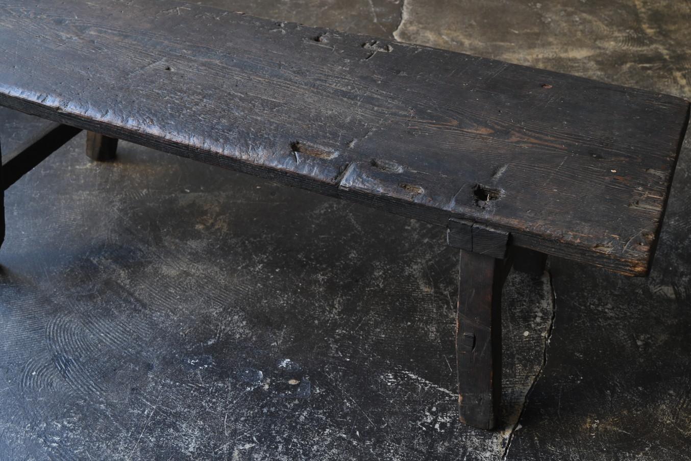 Japanese antique wooden wabi-sabi low table / 1850-1912 / 