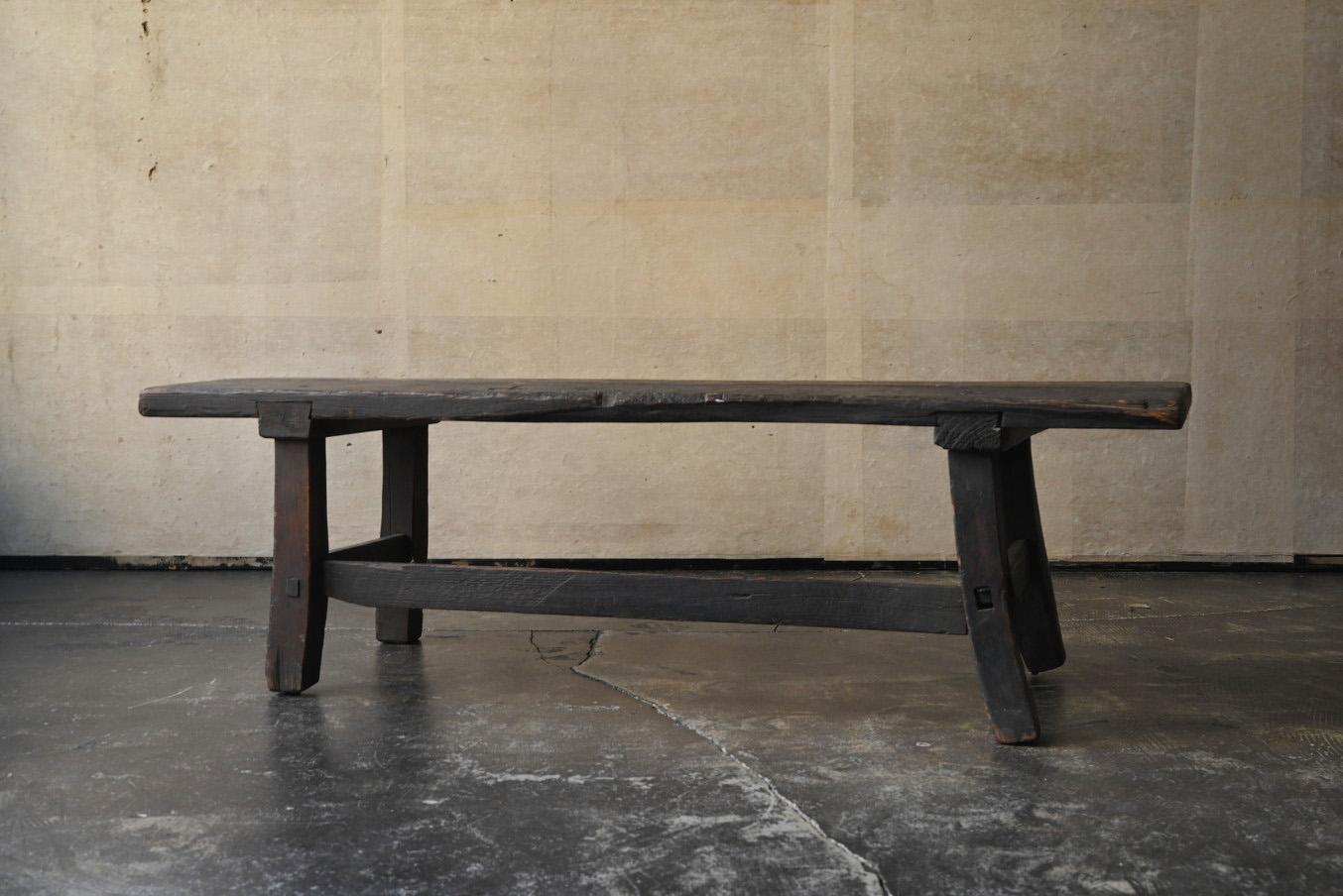 Japanese antique wooden wabi-sabi low table / 1850-1912 / 