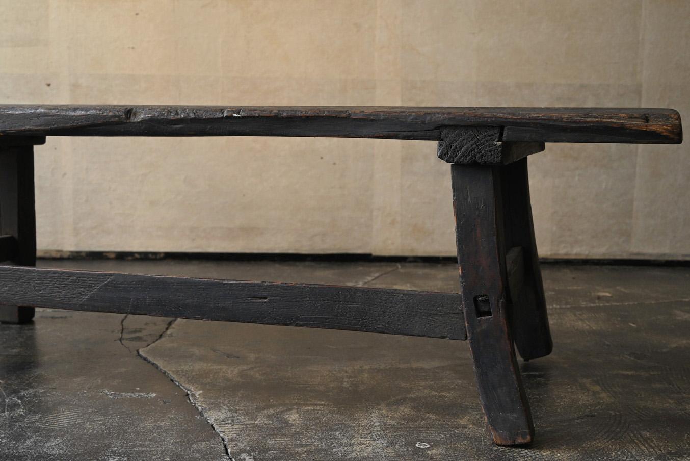 Japanese antique wooden wabi-sabi low table / 1850-1912 / 
