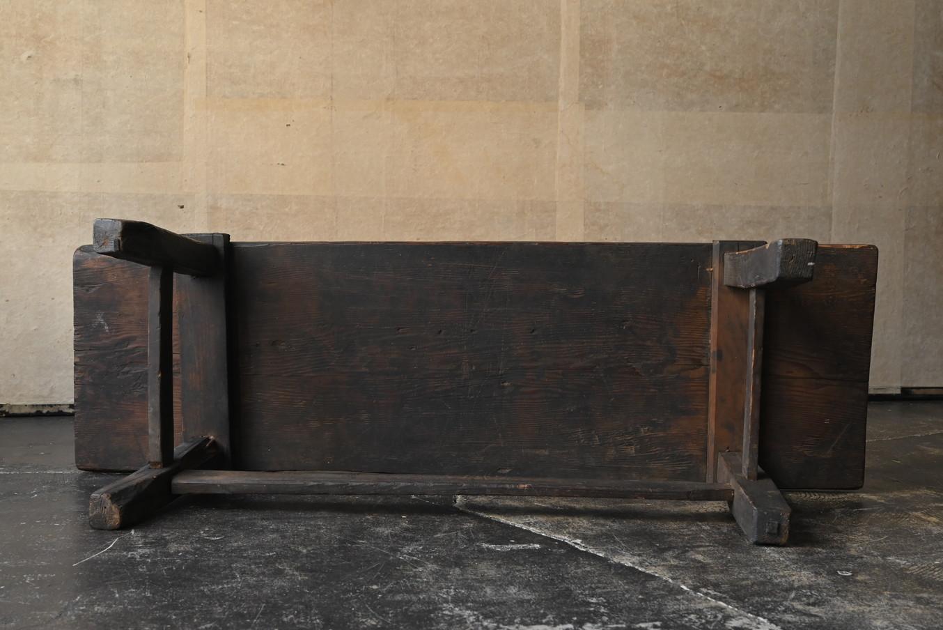 Japanese antique wooden wabi-sabi low table / 1850-1912 / 