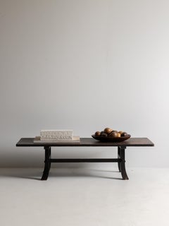 Japanese antique wooden wabi-sabi low table / 1850-1912 / "Fu-zukue"