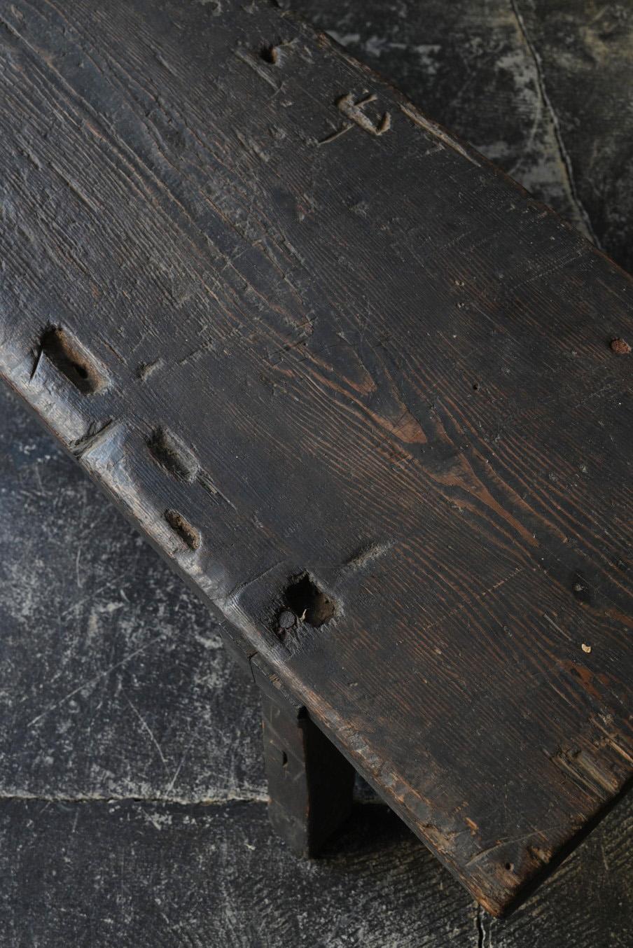 Japanese antique wooden wabi-sabi low table / 1850-1912 / 