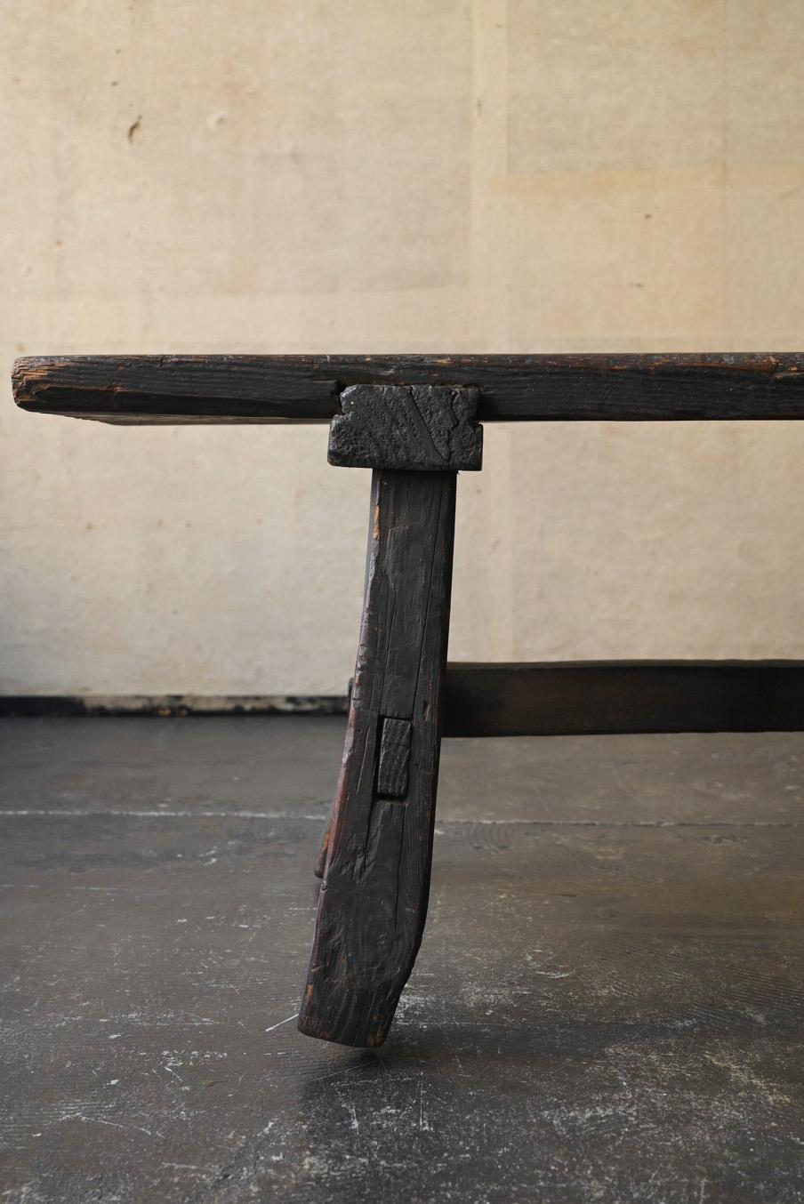 Japanese antique wooden wabi-sabi low table / 1850-1912 / 