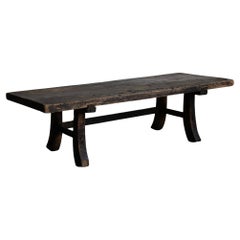 Table basse japonaise ancienne en bois wabi-sabi / 1850-1912 / «fu-zukue »