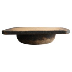 Japanese antique wooden wabi-sabi low table / 1868-1920 /Simple cafe table