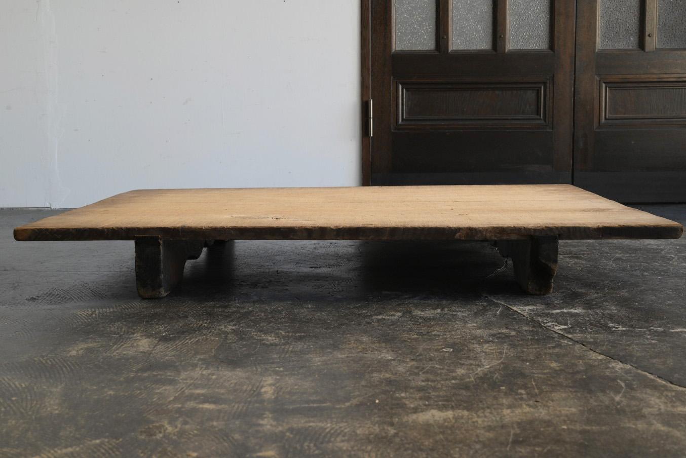 19th Century Japanese antique wooden wabi-sabi low table/1868-1920/sofa table/display stand