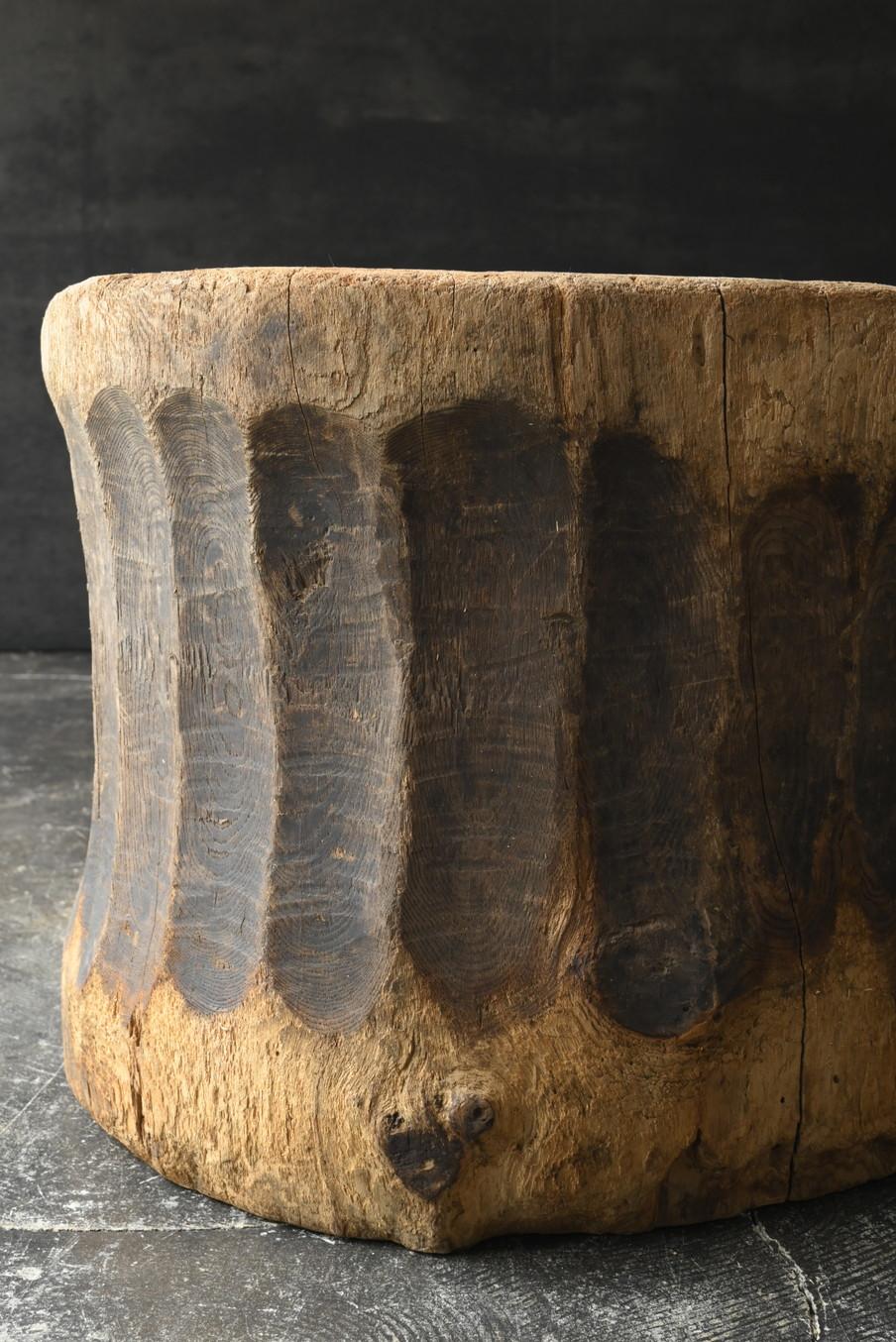 Wood Japanese antique wooden wabi stool / Meiji-Taisho-Showa period / 1868-1920