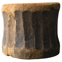 Japanese antique wooden wabi stool / Meiji-Taisho-Showa period / 1868-1920