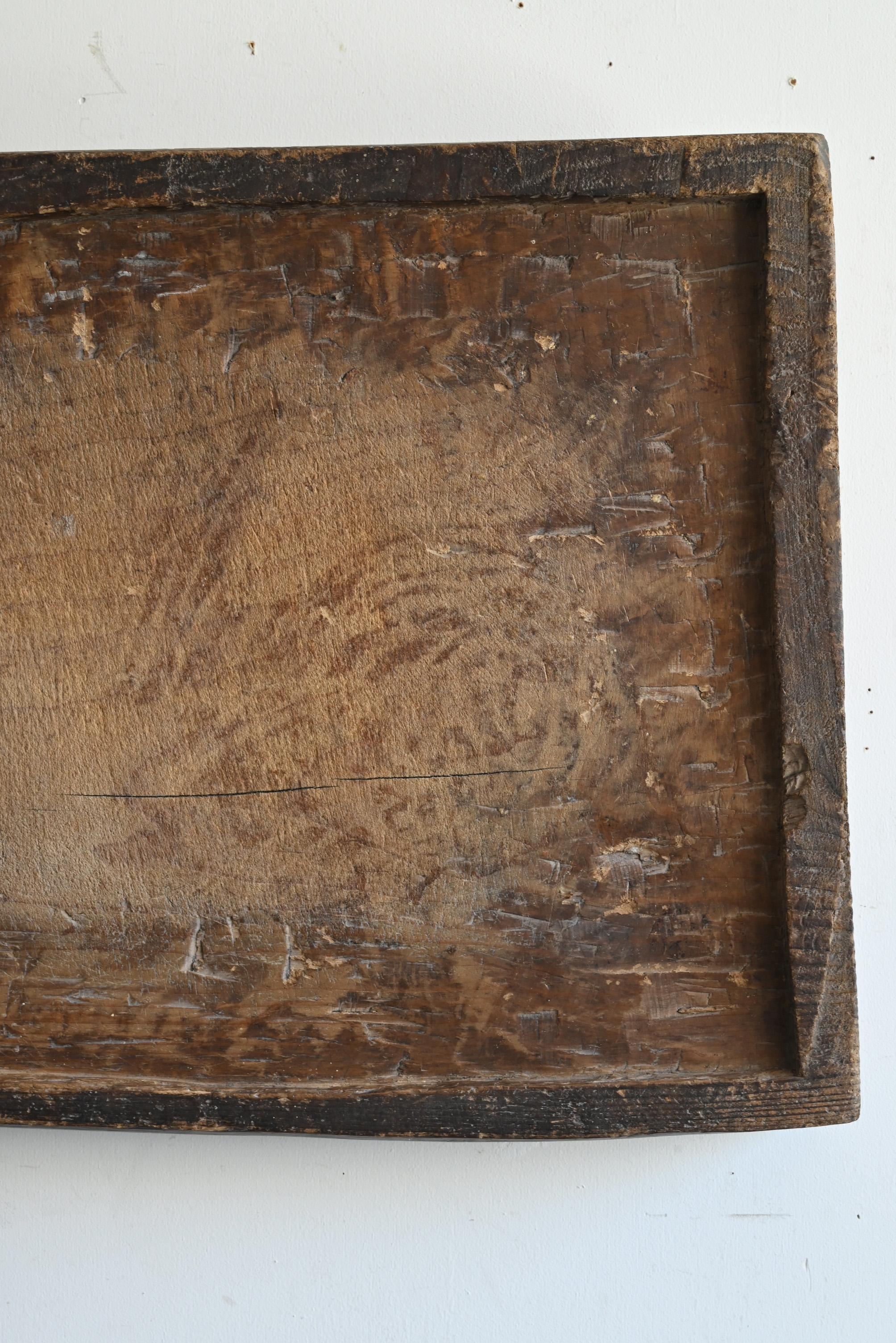 Meiji Antico oggetto da parete in legno giapponese/1868-1920/Bordo wabi-sabi