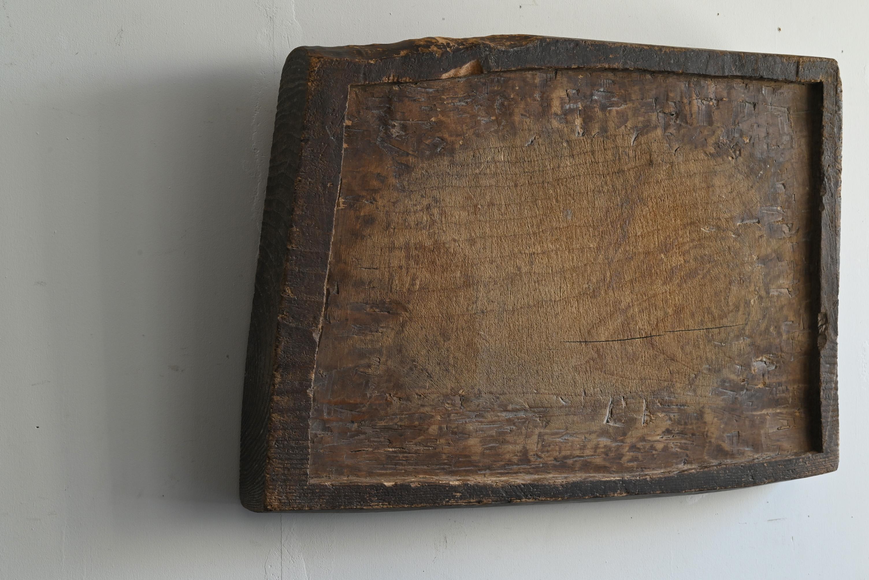 Intagliato a mano Antico oggetto da parete in legno giapponese/1868-1920/Bordo wabi-sabi