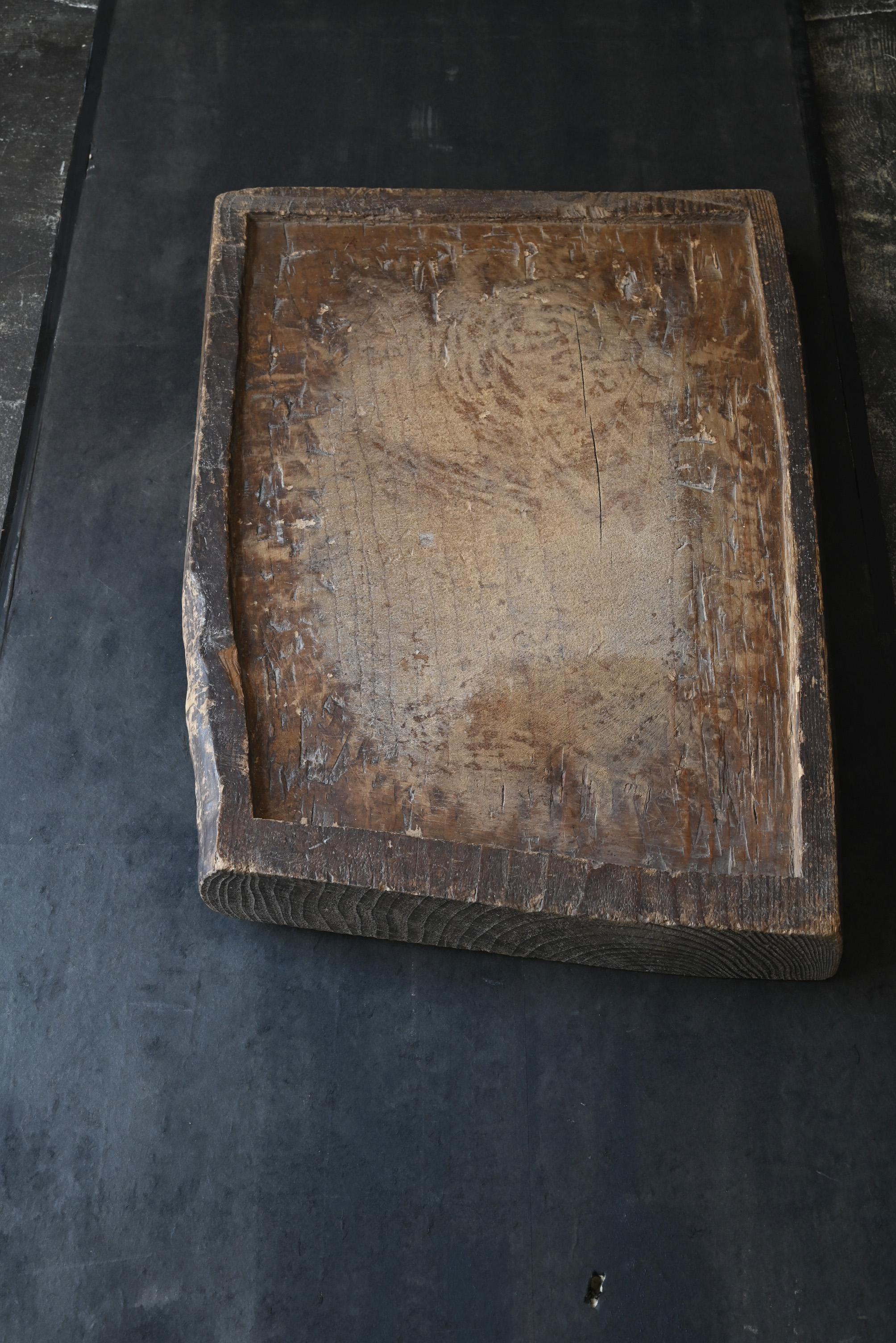 XIX secolo Antico oggetto da parete in legno giapponese/1868-1920/Bordo wabi-sabi