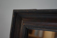 Japanese Antique Wooden Wall Mirror, 1950s, Japandi Wabi-Sabi